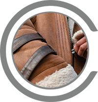 A sheepskin coat