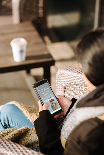 Woman looking at a phone